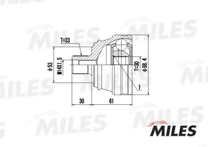 MILES GA20015 Шарнирный комплект, приводной вал