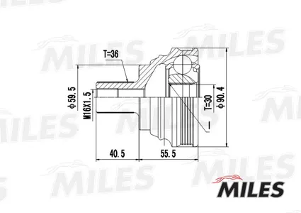 MILES GA20025 Шрус наружный UDI A3VW G5 Passat Touran Caddy Skoda Octavia 1.4-2.0 03-
