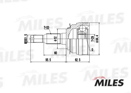 MILES GA20077 Шрус Chevrolet Lanos Daewoo Espero NUBIRA 1.5-2.0 91- нар.