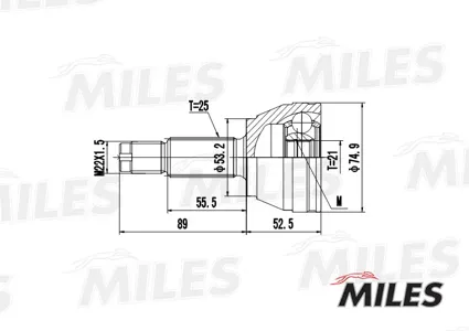 MILES GA20110 Шарнирный комплект, приводной вал