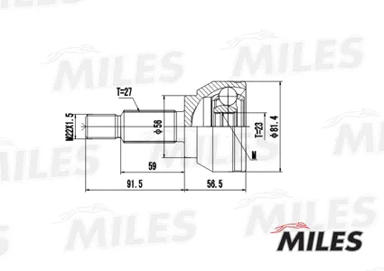 MILES GA20117 Шарнирный комплект, приводной вал