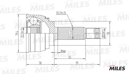 MILES GA20259 Шрус наружный