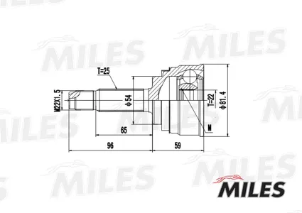 MILES GA20263 ШРУС Mitsubishi GALANTCOLTLANCER 1.31.8 87-96 нар.