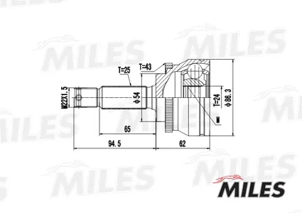 MILES GA20266 ШРУС Mitsubishi GALANTLANCER 2.0 92- нар.(ABS)