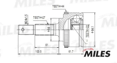 MILES GA20311 Шрус Nissan Primera 1.6 96-02 нар.(ABS)