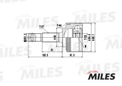 MILES GA20312 Шарнирный комплект, приводной вал