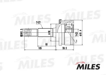 MILES GA20313 Шрус Nissan Primera 1.62.0 90-96 нар.