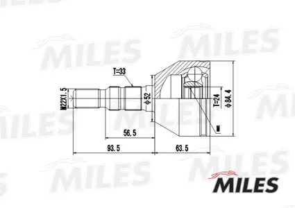 MILES GA20345 Шрус Opel Astra 1.7D1.8 04- нар.