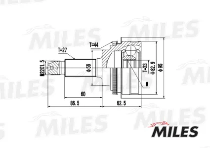 MILES GA20415 Шрус Subaru Forester 2.0 02- нар.(ABS)