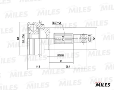 MILES GA20467 Шрус Toyota Carina E 1.6 88-98 нар.