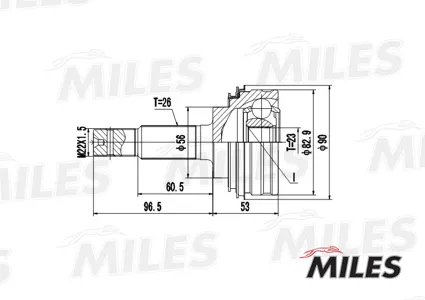 MILES GA20469 Шарнирный комплект, приводной вал