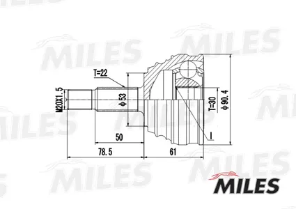 MILES GA20517 Шарнирный комплект, приводной вал