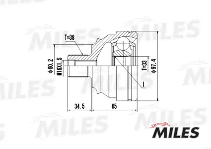 MILES GA20526 Шрус VW T4 1.8-2.5 90-03 нар.