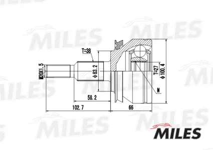 MILES GA20530 Шарнирный комплект, приводной вал