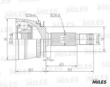 MILES GA20552 Шрус наружный комплект Hyundai Matrix