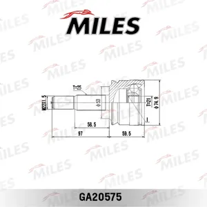 MILES GA20575 Шрус Mitsubishi Colt VI 1.1-1.5 02-12 нар.
