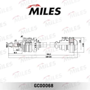 MILES GC00068 Привод в сборе Mercedes Vito 2.02.3 96-03 лев.прав.(ABS)