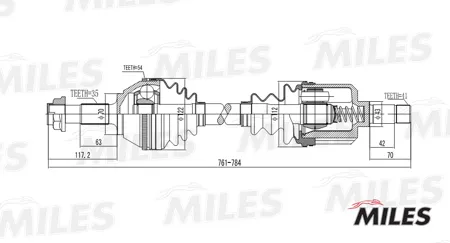 MILES GC01147 Привод в сборе Citroen Jumper Fiat Ducato Peugeot Boxer 1.9-2.8 94-02 лев. (ABS)