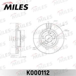 MILES K000112 Диск торм.перед. R15 Honda Accord 2.0-2.4 03-08 (TRW DF4429)