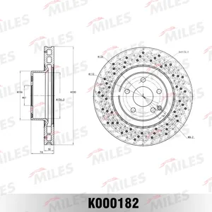 MILES K000182 Диск торм.перед. D330мм. Mercedes W220 320-500C215 500-600 (TRW DF4148S)