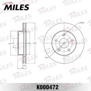 MILES K000472 Диск торм.перед. D305мм. Jeep Cherokee 91- Grand Cherokee 99- (TRW DF4170)