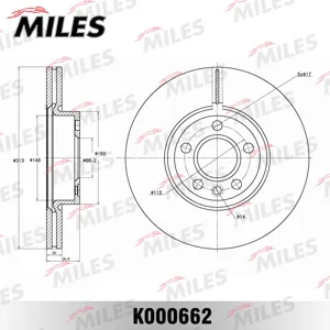 MILES K000662 Диск торм.перед. D313мм. Ford Galaxy 95-06VW Sharan 95- TranSporter IV (TRW DF4310S)