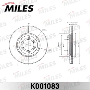 MILES K001083 Диск торм.перед. D303мм Hyundai Terracan 1203 (TRW DF6008S)