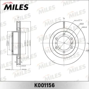 MILES K001156 Диск торм.перед.вент. Toyota Land Cruiser Prado (J150) 10-