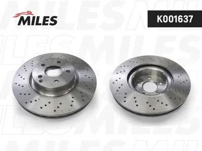 MILES K001637 Диск тормозной Mercedes W221 05- передний D=335мм. (с перфорацией)