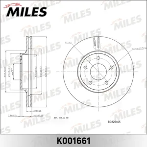 MILES K001661 Диск тормозной Nissan Maxima QX33 00-03 передний вент. D=296мм.