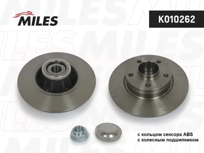 MILES K010262 Диск торм.задний c подшипником Nissan Primastar Opel Vivaro Renault Trafic 01- (TRW DF4273S)