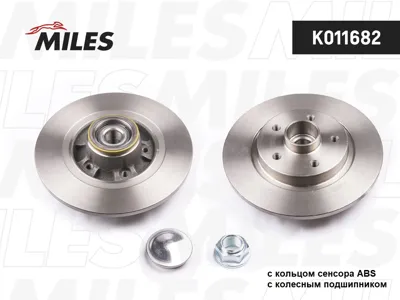 MILES K011682 Диск тормозной Renault Kangoo 08- задний с подшипником,с кольцом АБС