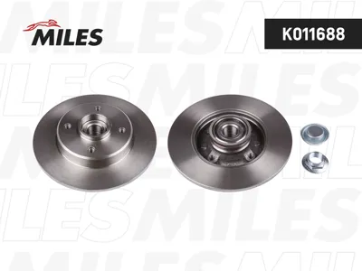 MILES K011688 Диск тормозной Citroen С3C4 Peugeot 207307 задний с подш.