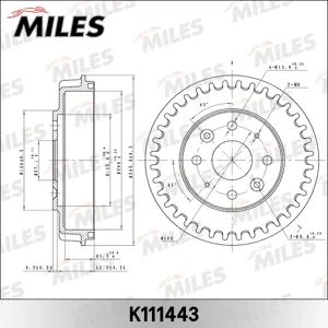 MILES K111443 Барабан тормозной . SPECTRA 1.6 (ИЖ) 05- (DB4288)