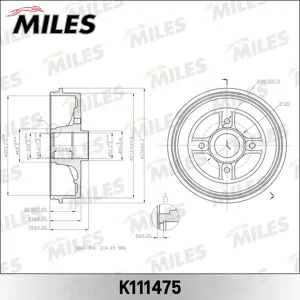 MILES K111475 Барабан тормозной