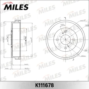 MILES K111678 Барабан тормозной Nissan Primera P10 Bluebird LAUREL