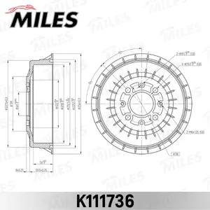MILES K111736 Барабан тормозной ВАЗ 2108-09
