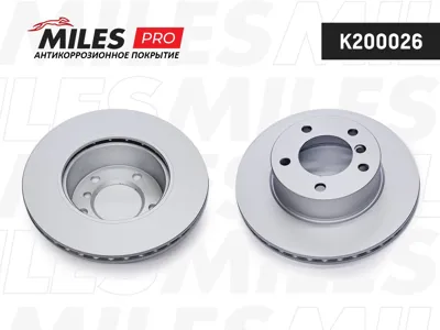 MILES K200026 Диск тормозной (серия PRO с антикоррозионным покрытием) BMW 1 E81E87 1.62.0 04- передний вент.