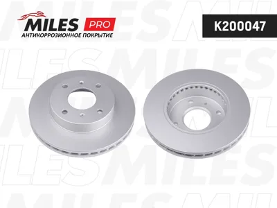 MILES K200047 Диск тормозной (серия PRO с антикоррозионным покрытием) Nissan Almera Classic N16 Primera P10P11 R14 передний вент. илир.