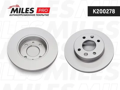 MILES K200278 Диск тормозной (серия PRO с антикоррозионным покрытием) Renault Logan CLI Omega NE Sandero передний не вент.D238мм.