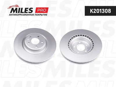 MILES K201308 Диск торм.перед.вент. Audi A4A5A6A7Q5 c 2008-, Porche Macan c 2014- , D=345 мм. (ISO 9001).