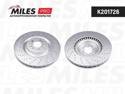MILES K201726 Диск тормозной (серия PRO с антикоррозионным покрытием) Mercedes ML W166 передний вент. D375мм (с перфорацией)