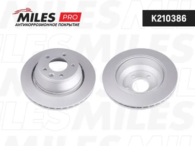 MILES K210386 Диск тормозной (серия PRO с антикоррозионным покрытием) VW Touareg 02-10 TranSporter V 03-09 задний D315мм.