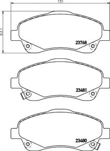 MINTEX MDB2545 Колодки торм.передние Avensis (T25) Avensis Ko Mercedes i (T25) Avensis Co Mercedes i (T25) Avensis Es