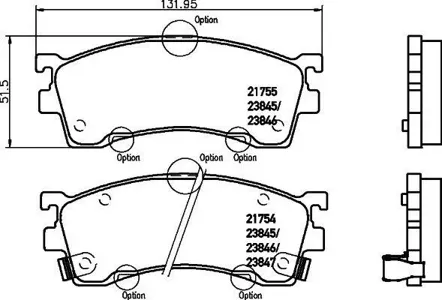MINTEX MDB2757 Колодки торм.передние 500 Stufenheck 500 Saloon LASER Schrgheck (KN) LASER Hatchback (
