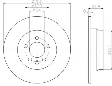 MINTEX MDC1085 Диск тормозной задн. MG ZT MG ZT Stufenheck MG ZT Saloon MG ZT- T 750 75 (RJ) 75 Stufenheck (RJ) 75
