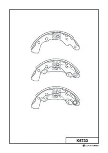 MK KASHIYAMA K6733 Колодки торм.барабанные =4059.00 Mitsubishi Space Star 1.3i-1.9Di без ABS 98>