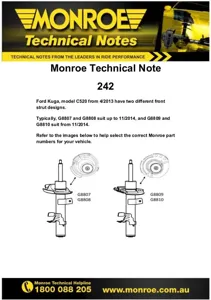 MONROE G8809 Стойка амортизационная газовая