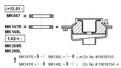 MONROE MK047 Комплект амортизационной опоры перед