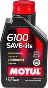 MOTUL 108002 Масло моторное 6100 0W20 SAVE-LITE Technosynthese SNCF, GF-5 1л
